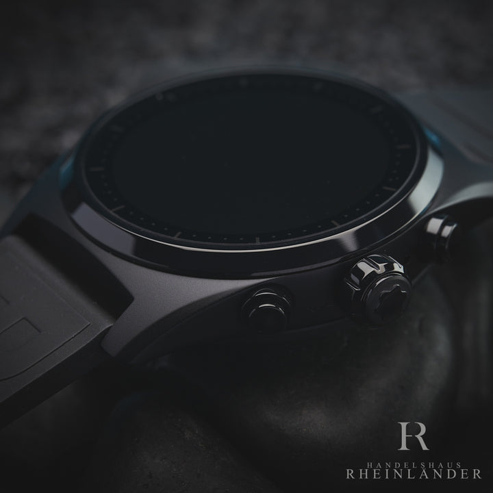 Montblanc Summit Lite 43mm Black Aluminum Case Letter Rubber Strap ID 128408 OVP
