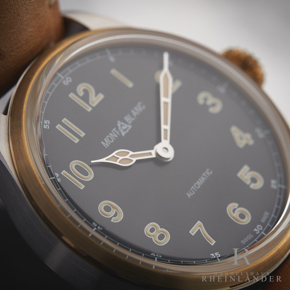 Montblanc 1858 Steel Bronze 40mm Automatic Watch Brown Calf Black  ID 117833