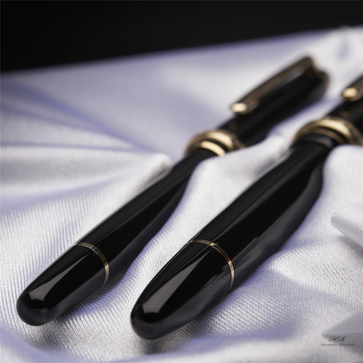 Montblanc Meisterstück Wedding Fountain Pen Set Black Resin Gold ID 104150 OVP