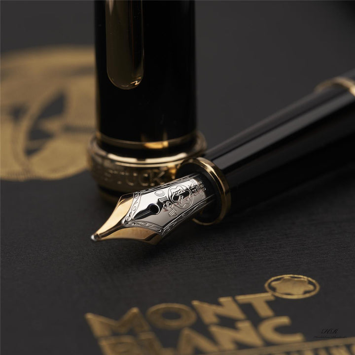 Montblanc Meisterstück Wedding Fountain Pen Set Black Resin Gold ID 104150 OVP