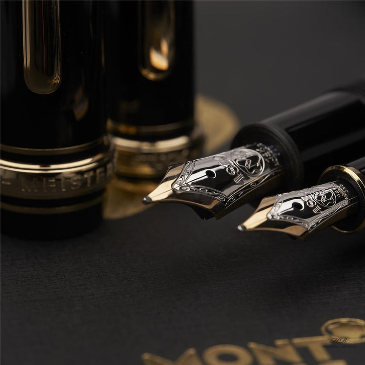 Montblanc Meisterstück Wedding Fountain Pen Set Black Resin Gold ID 104150 OVP