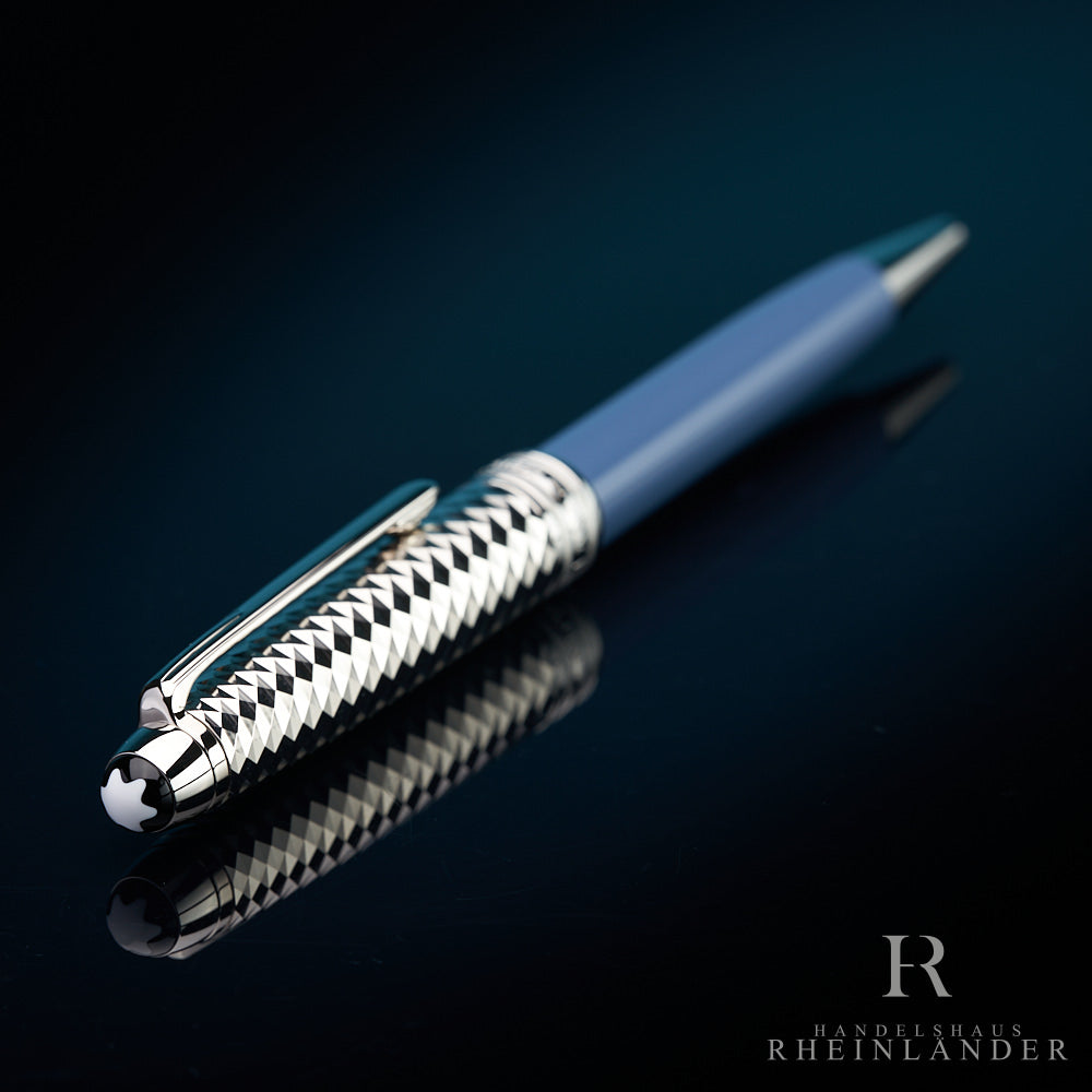 Montblanc Meisterstück Solitaire Doué Glacier Ballpoint Pen Blue ID 129405 OVP
