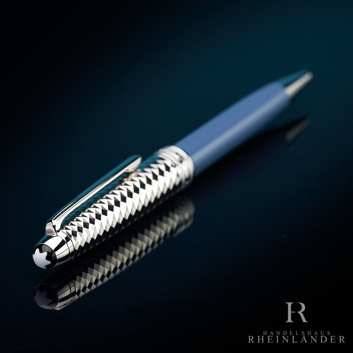 Montblanc Meisterstück Solitaire Doué Glacier Ballpoint Pen Blue ID 129405 OVP