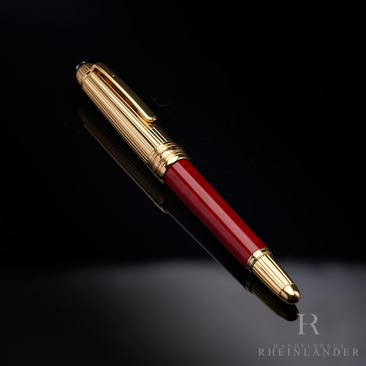 Montblanc Solitaire Coral Mozart Gold Plated Line Fountain Pen ID 23214 OVP