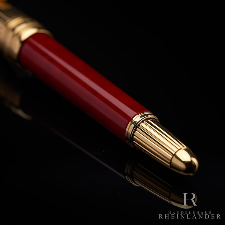 Montblanc Solitaire Coral Mozart Gold Plated Line Fountain Pen ID 23214 OVP