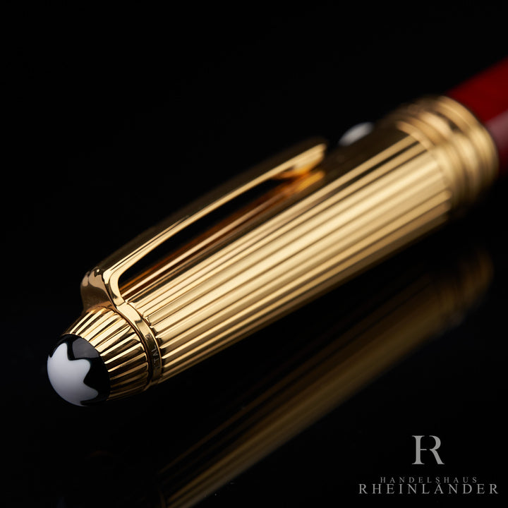 Montblanc Solitaire Coral Mozart Gold Plated Line Fountain Pen ID 23214 OVP