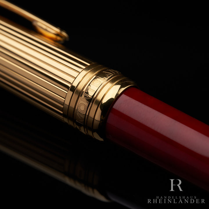 Montblanc Solitaire Coral Mozart Gold Plated Line Fountain Pen ID 23214 OVP