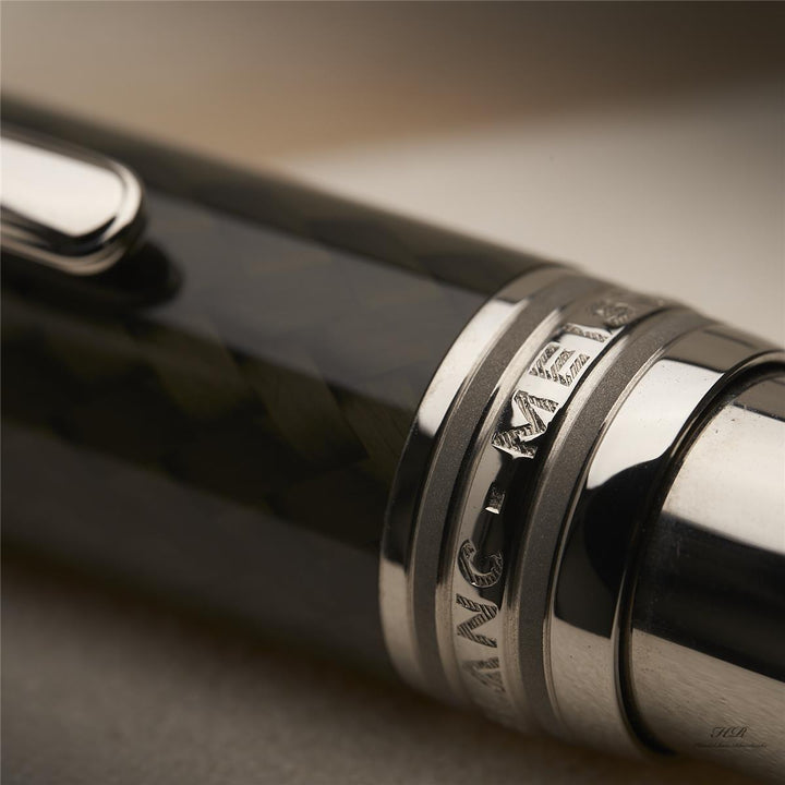 Montblanc Solitaire Carbon Steel Le Grand No 146 Fountain Pen ID 5819 with OVP