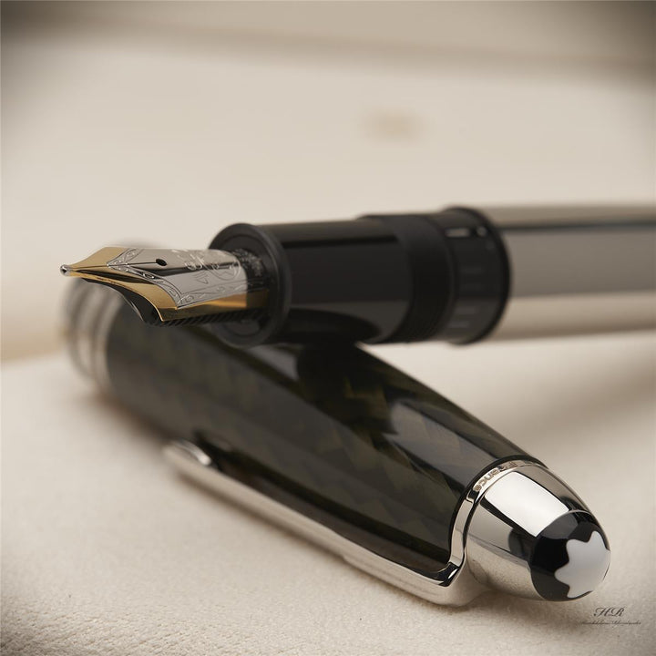 Montblanc Solitaire Carbon Steel Le Grand No 146 Fountain Pen ID 5819 with OVP