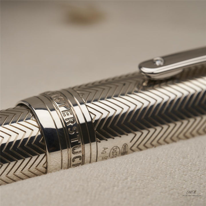 Montblanc Solitaire 925 Silver Barley Le Grand Fountain Pen ID 104554 OVP