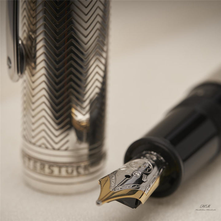 Montblanc Solitaire 925 Silver Barley Le Grand Fountain Pen ID 104554 OVP