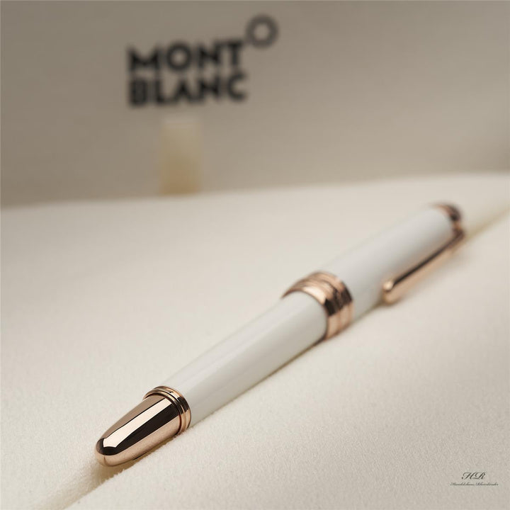 Montblanc Meisterstück White Solitaire Mozart Fountain Pen Rotgold ID 111941 OVP