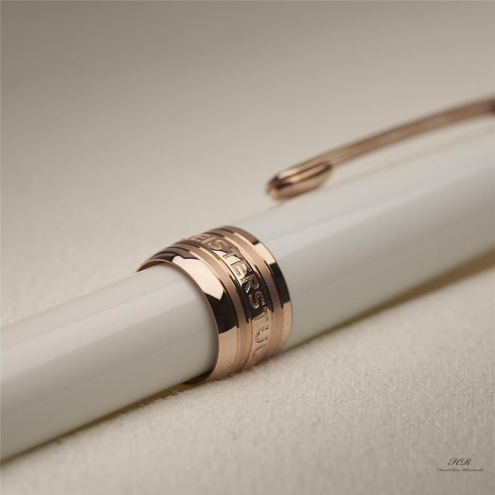 Montblanc Meisterstück White Solitaire Mozart Fountain Pen Rotgold ID 111941 OVP