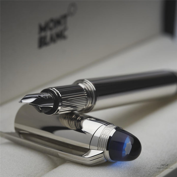 Montblanc Starwalker Metal Line fountain pen with blue cap ID 132537-118875