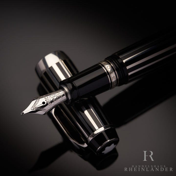 Montblanc Boheme Crystal Platinum Plated Line Fountain Pen ID 7535