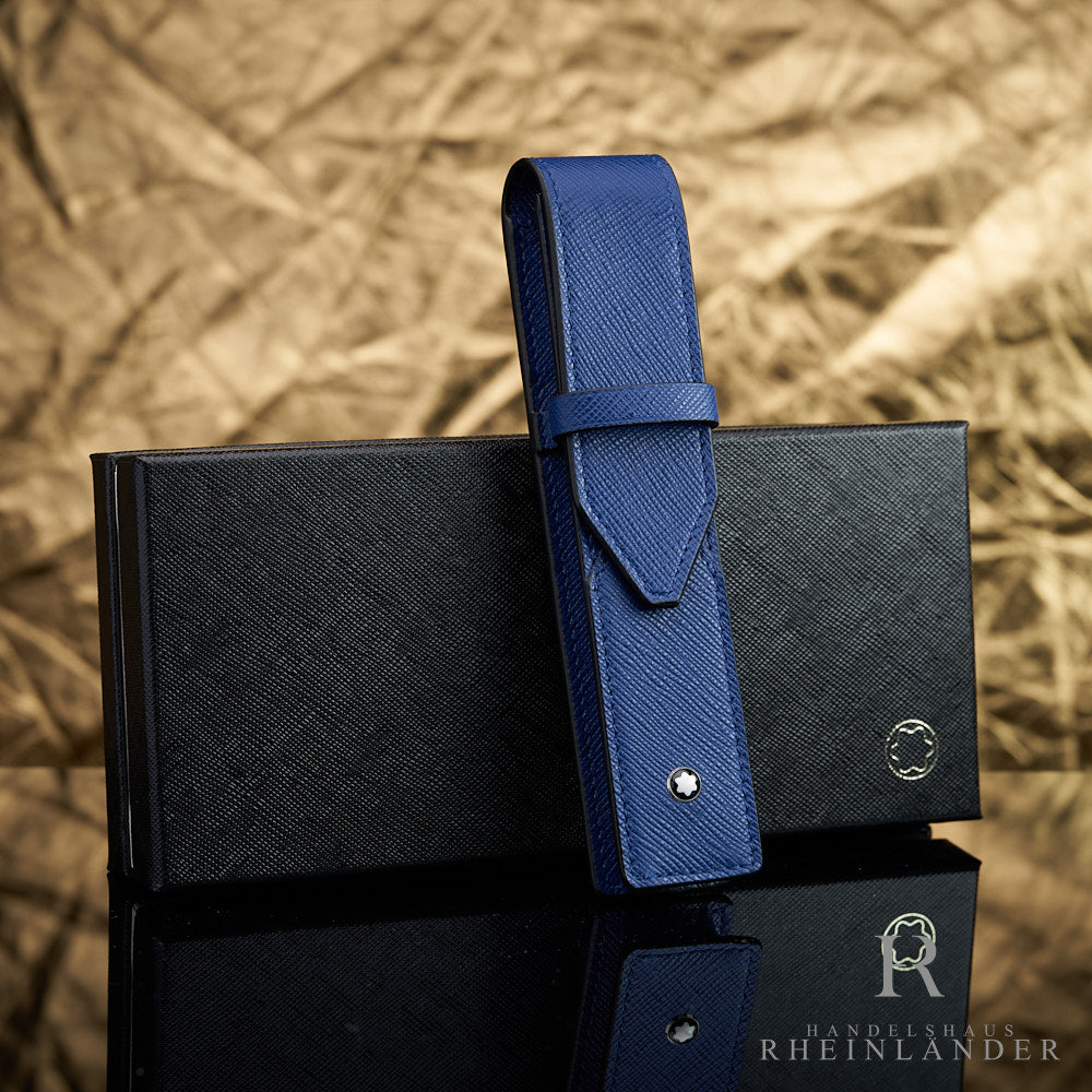 Montblanc Single Leather Case Blue – Handelshaus Rheinländer