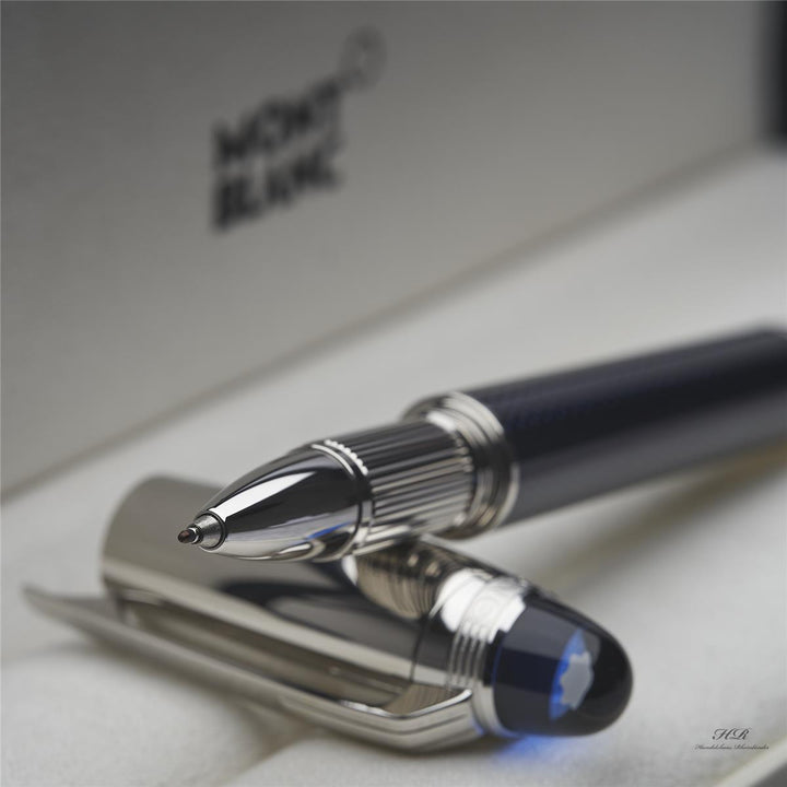 Montblanc Starwalker Blue Planet Metal Rollerball Fine Liner Blue ID 125285 OVP