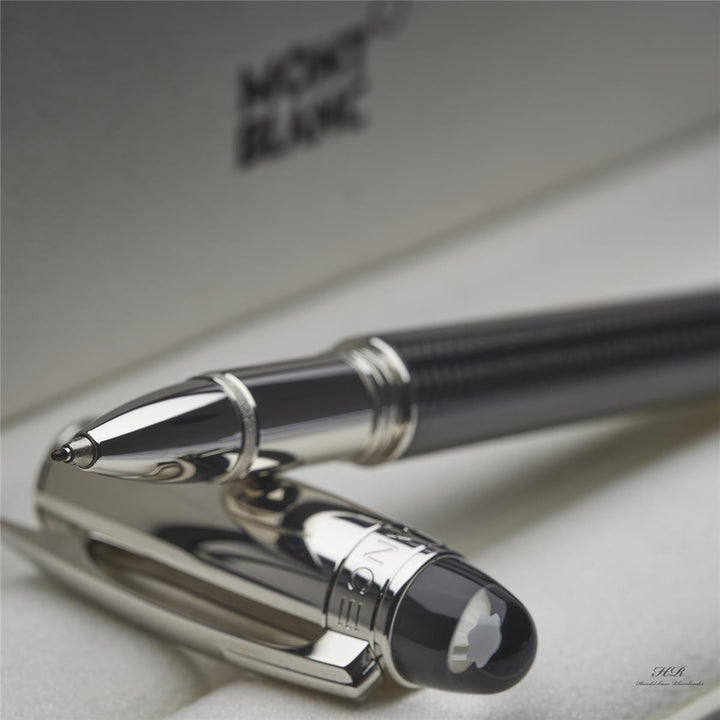 Montblanc Starwalker Carbon Line Roller Ball Fine Liner Platinum Plated ID 109362 OVP