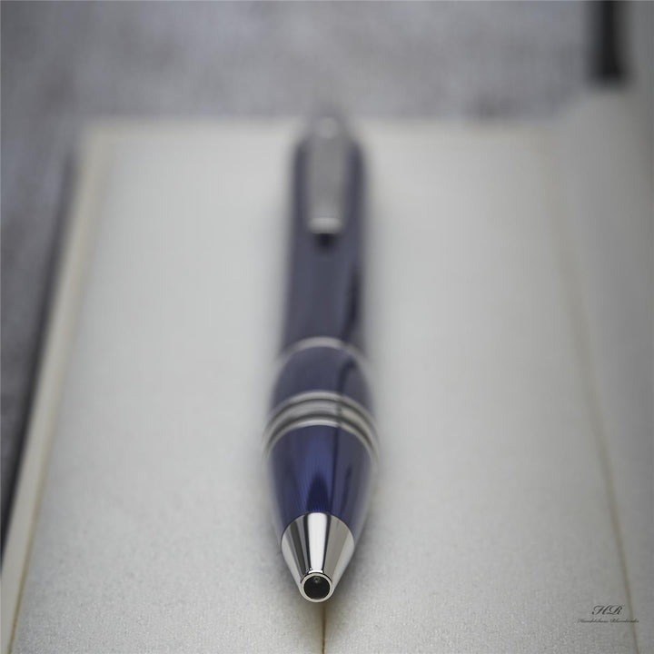 Montblanc Starwalker Cool Blue Line Guilloche Metal Ballpoint Pen ID 09979 OVP