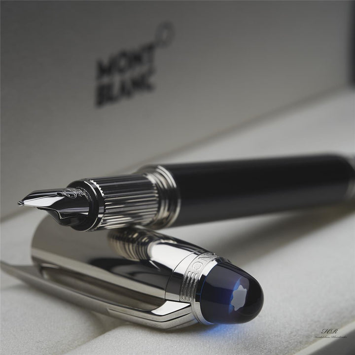 Montblanc Starwalker Doué Fountain Pen Black Platinum-Plated ID 132535-118871