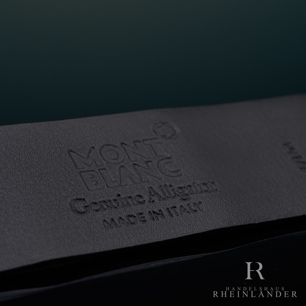Montblanc Belt Artisan Line Rect Cut Shiny Pall-Coated Krokoleder ID 111631 OVP