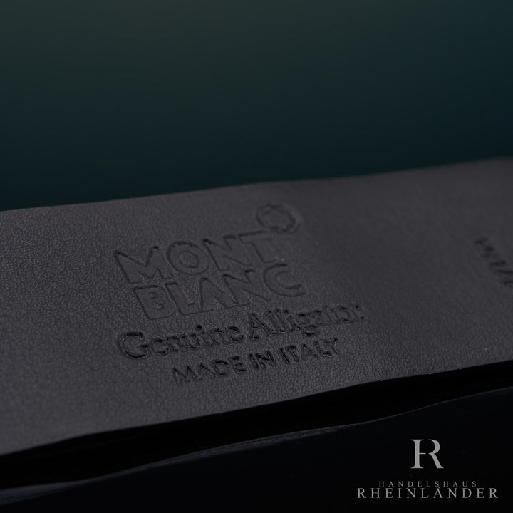 Montblanc Belt Artisan Line Rect Cut Shiny Pall-Coated Krokoleder ID 111631 OVP
