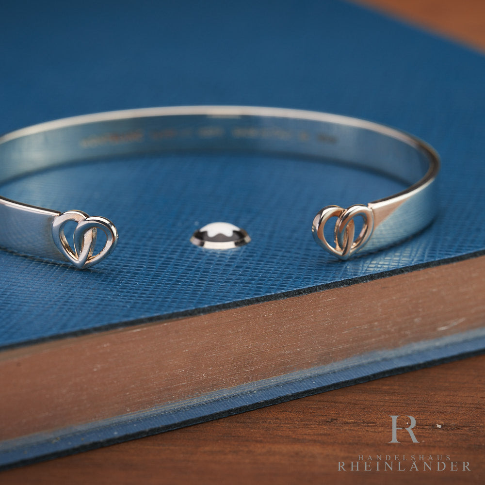 Montblanc Coeur de Petales Heart Bangle 925 Sterling Silver Bracelet ID 12376158