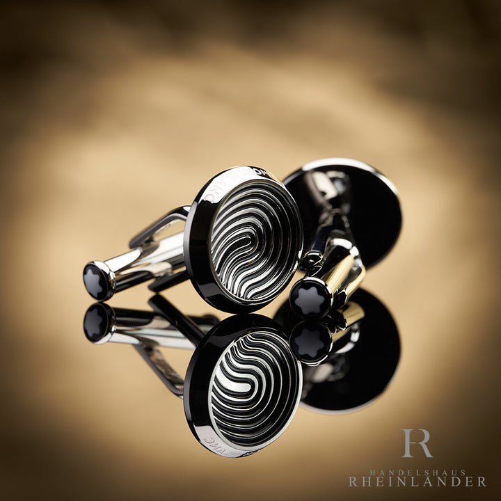 Montblanc Mens Accessories Sartorial Cufflinks Fingerprint Steel 123800