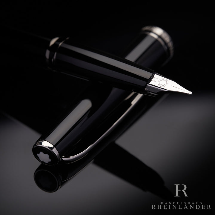 Montblanc Generation Line Precious Resin Black Fountain Pen Platinum-Plated Trim