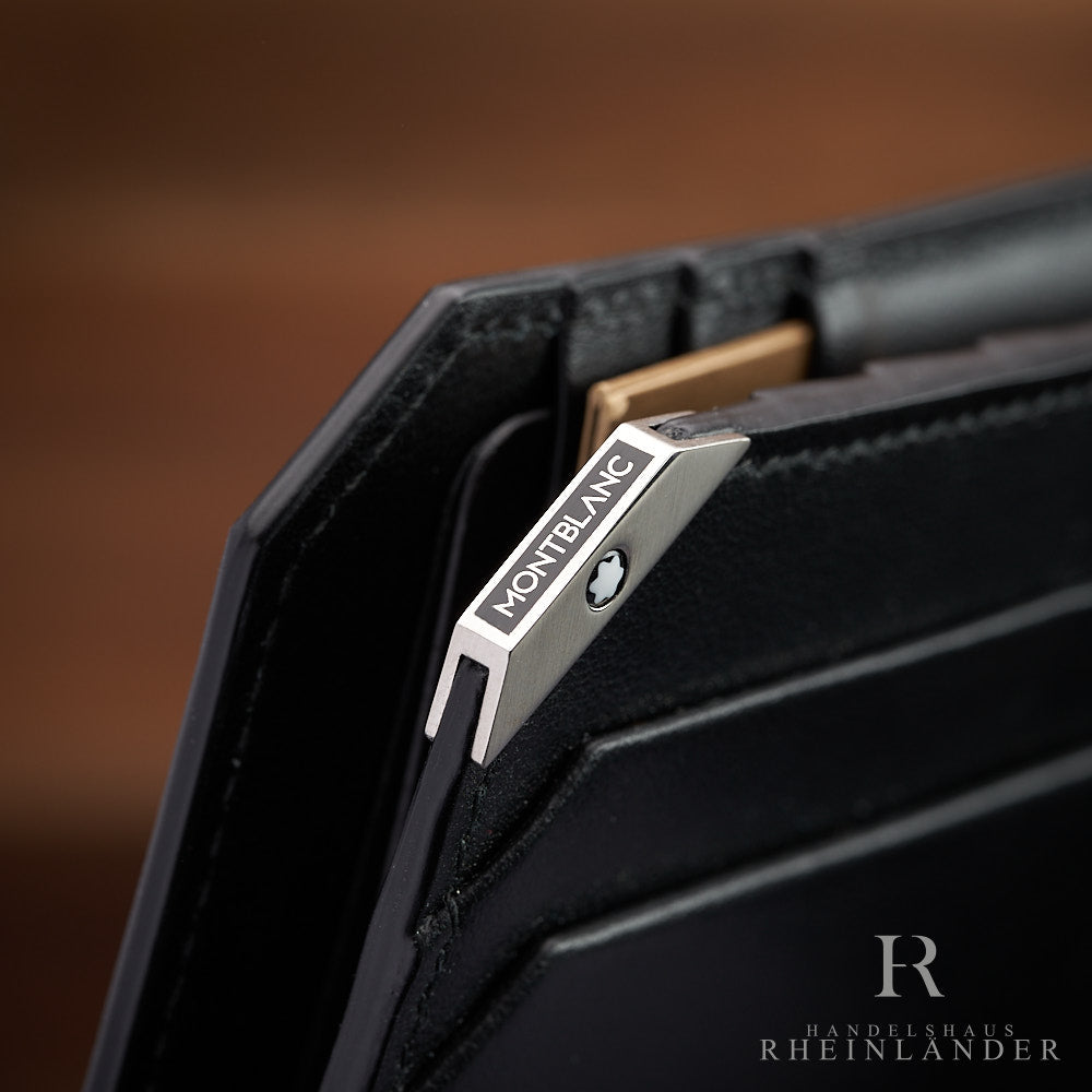 Montblanc Leather Goods Urban Spirit 6 CC Wallet Black Money Clip ID 124092