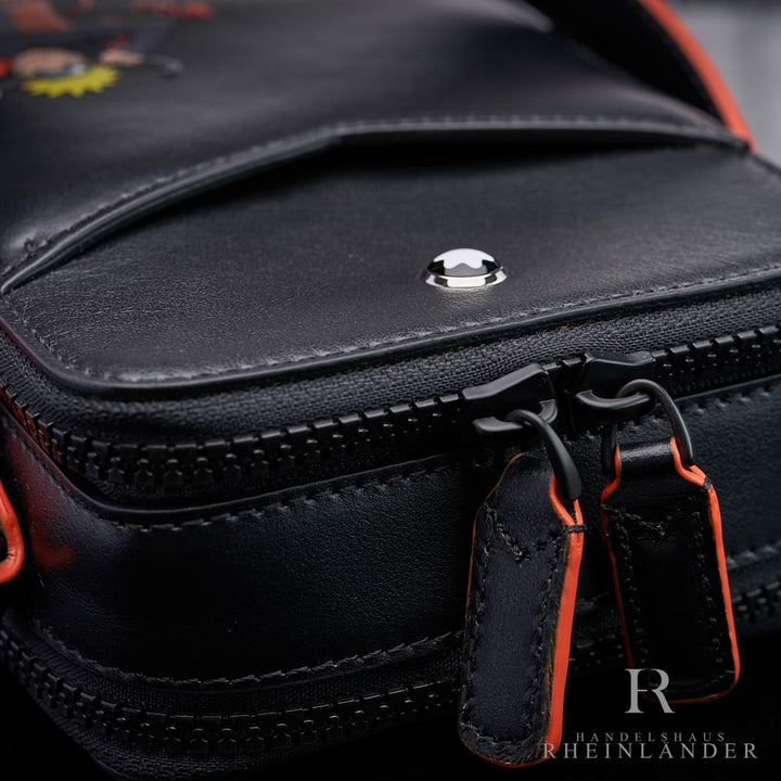 Montblanc Leather Goods Meisterstück Naruto Reporter Bag Black Orange ID 129706