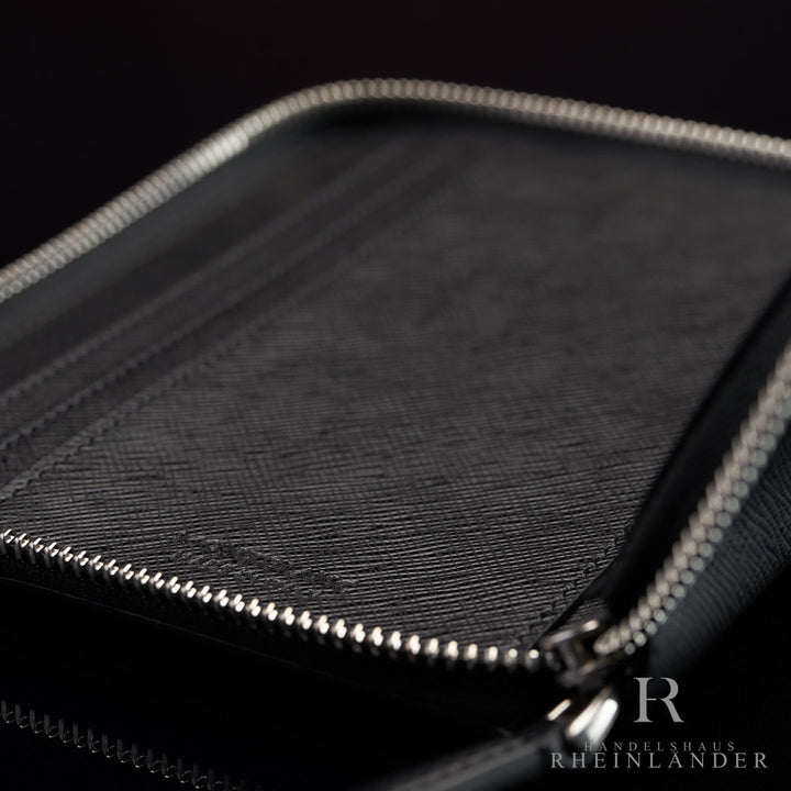Montblanc Leather Goods Sartorial 5 Pen Pouch Zipper Black Case Leather ID 198364