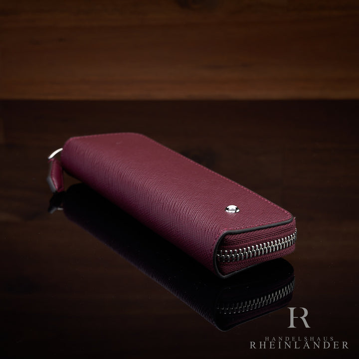 Montblanc Leather Goods Sartorial Single Pen Pouch Zipper Cassis Leather ID 199382