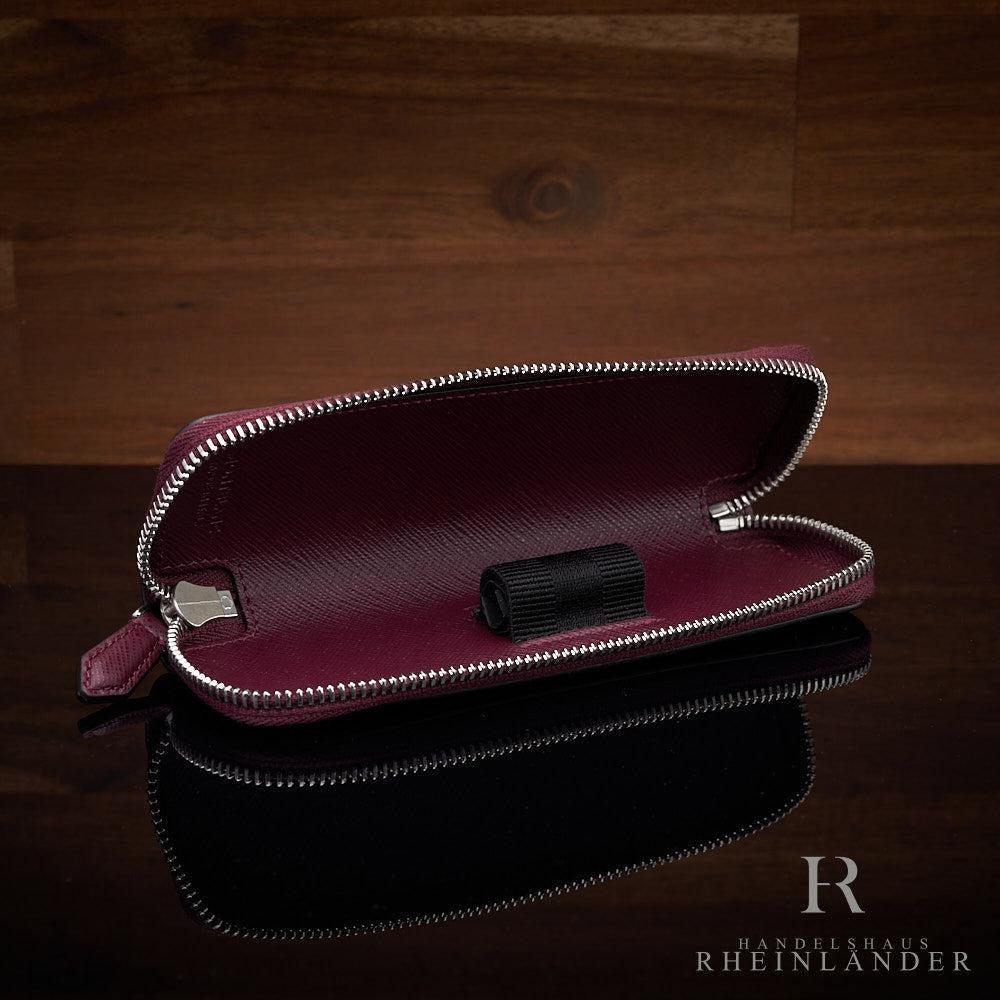 Montblanc Leather Goods Sartorial Single Pen Pouch Zipper Cassis Leather ID 199382