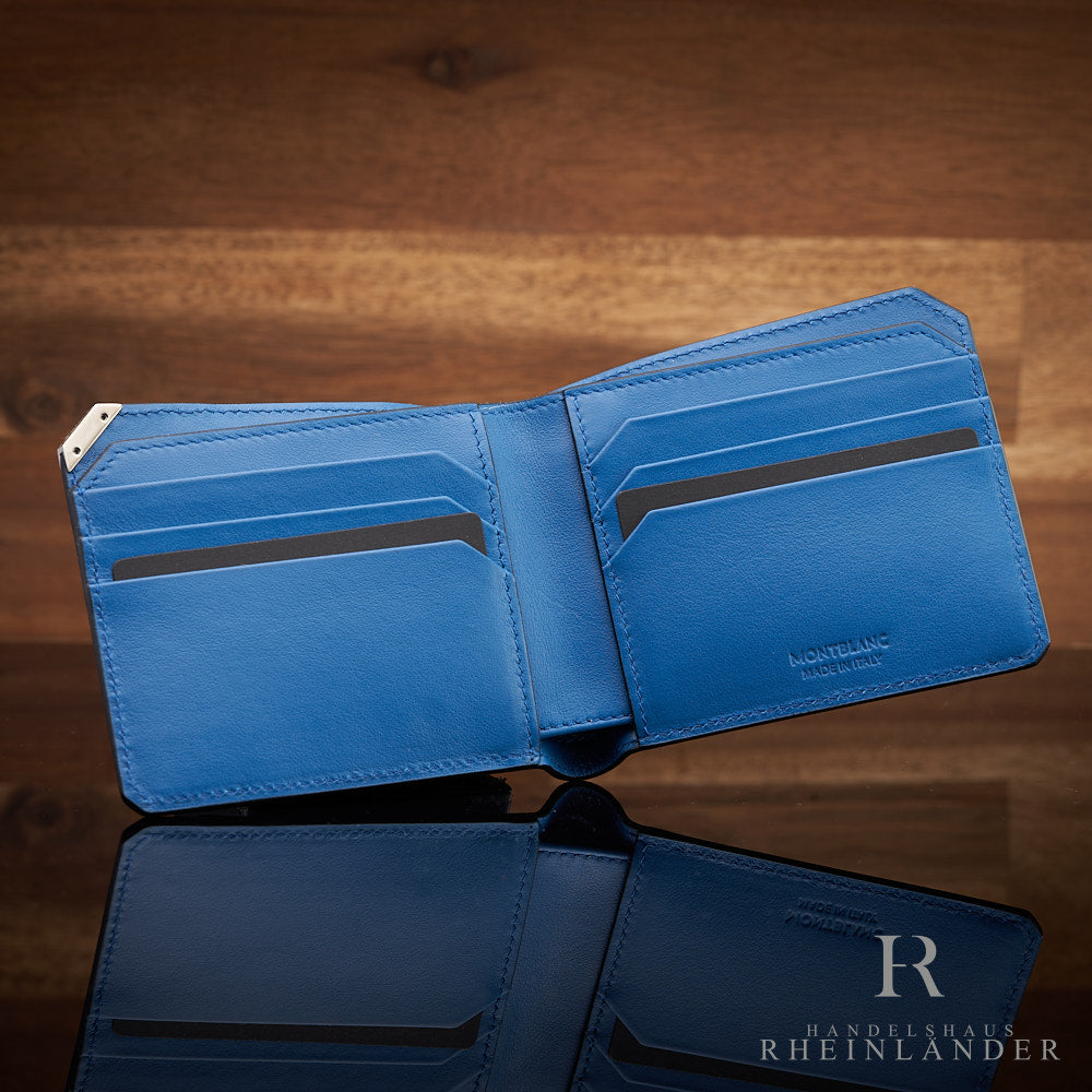 Montblanc Leather Goods Urban Spirit 6 CC Wallet Cobalt Leather ID 124090