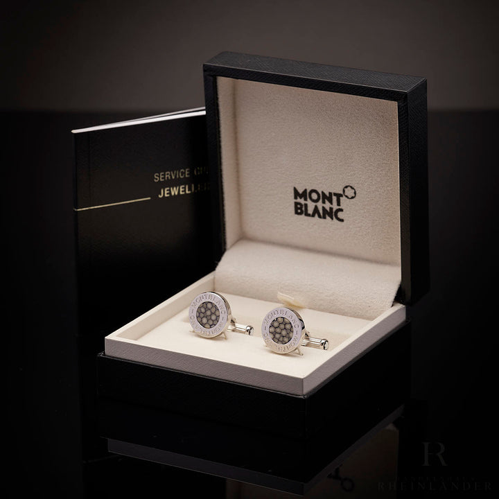 Montblanc Mens Jewelery Elegance Collection Cuff Links Round Stingray 102686