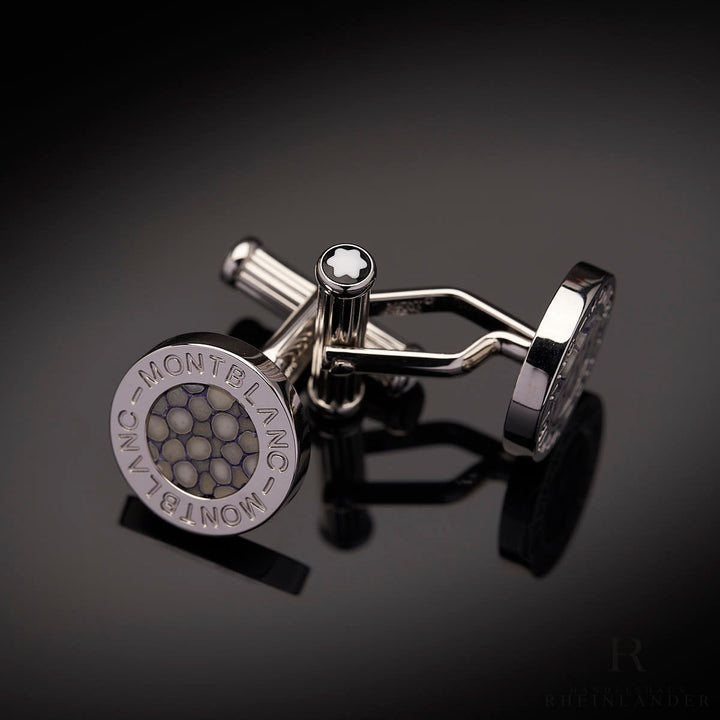 Montblanc Mens Jewelery Elegance Collection Cuff Links Round Stingray 102686