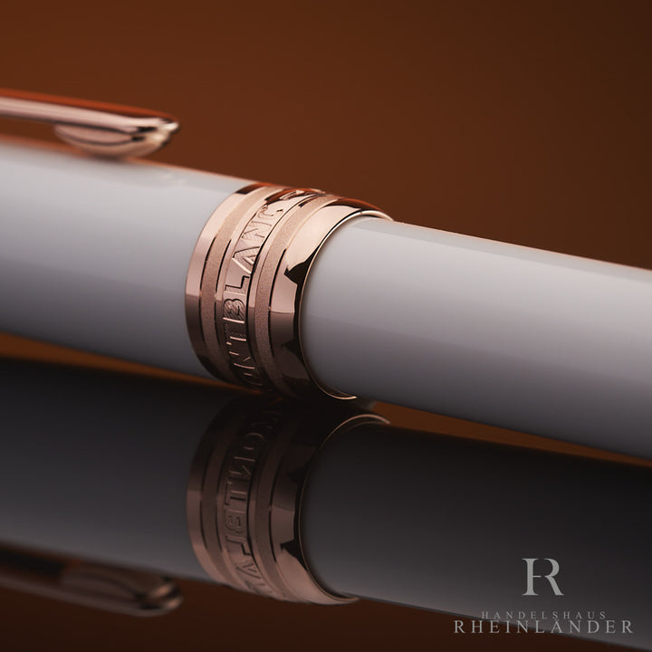 Montblanc White Solitaire Red Gold Singapore Special Edition Rollerball 113324