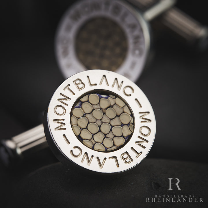 Montblanc Mens Jewelery Elegance Collection Cuff Links Round Stingray 102686