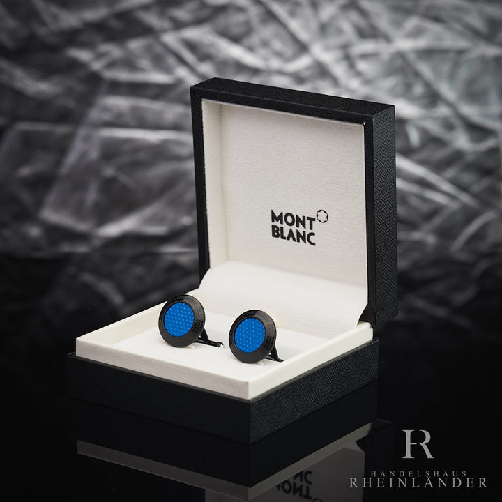 Montblanc Mens Accessories Cufflinks Pirelli Steel and Lacquer Blue ID 128396