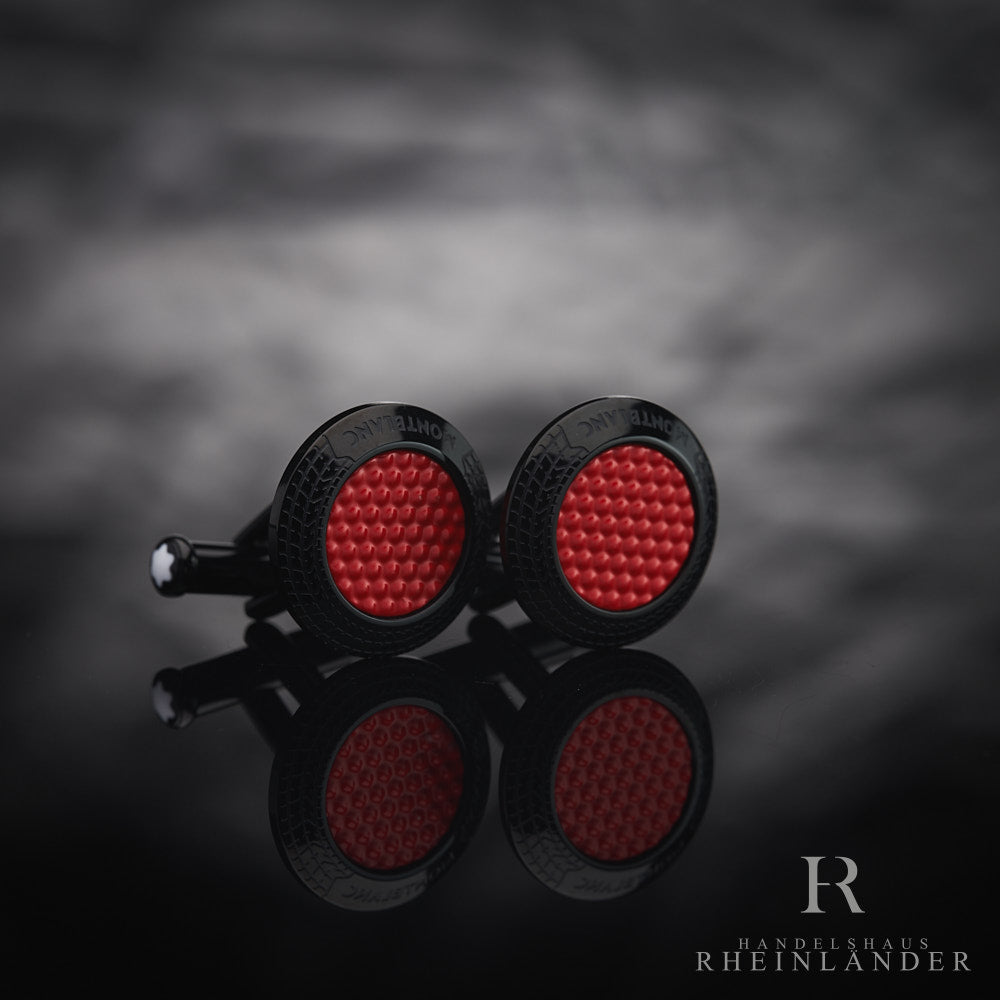 Montblanc Mens Accessories Cufflinks Pirelli Steel and Lacquer Red ID 128395