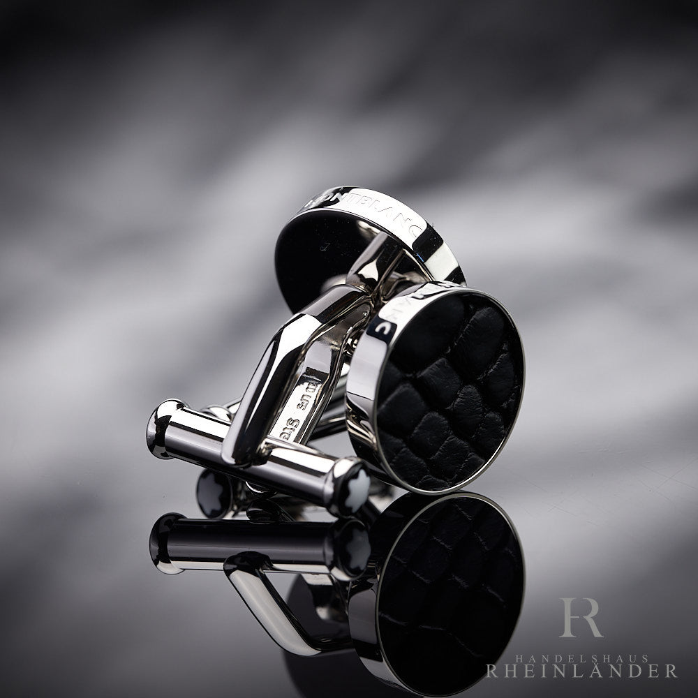 Montblanc Mens Accessories Stainless Steel Alligator Leather Cufflinks 116645