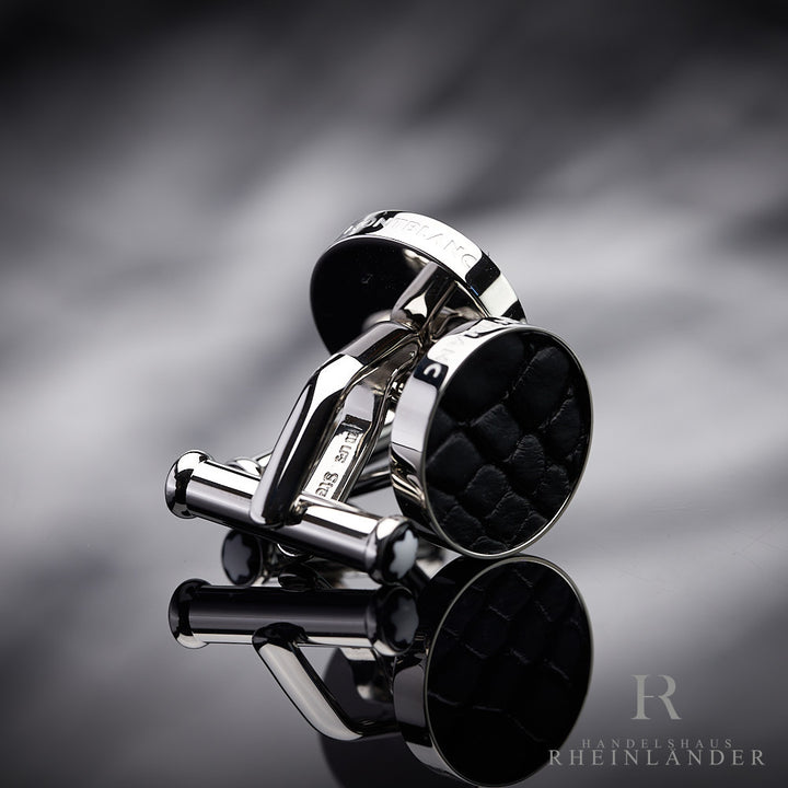 Montblanc Mens Accessories Stainless Steel Alligator Leather Cufflinks 116645