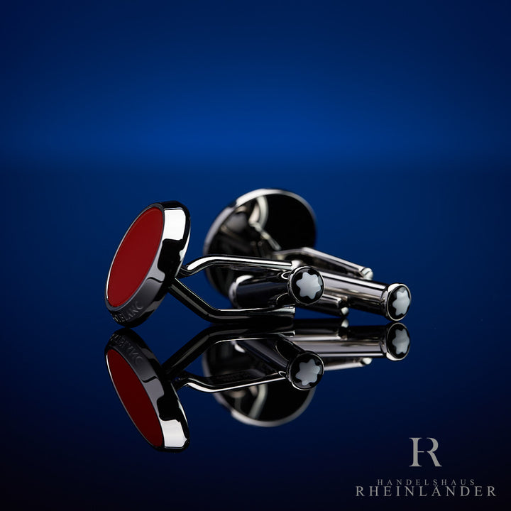 Montblanc Mens Accessories M RED Cufflinks Steel Resin Cufflinks 118880