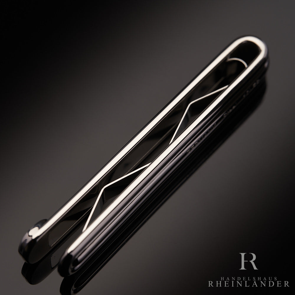 Montblanc Mens Accessories Tie Bar Stainless Steel Facetted Onyx ID 116638 OVP