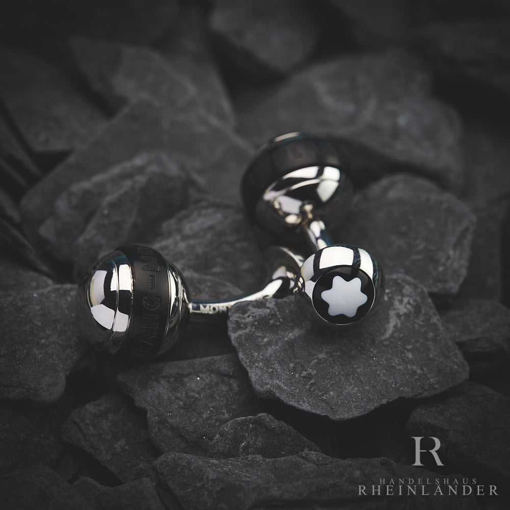 Montblanc Mens Jewelery Classic Collection Cufflinks Stainless Steel PVD 107051