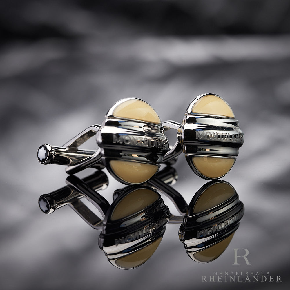 Montblanc Mens Jewelery Contemporary Collection Cufflinks Bicolor Steel 109775