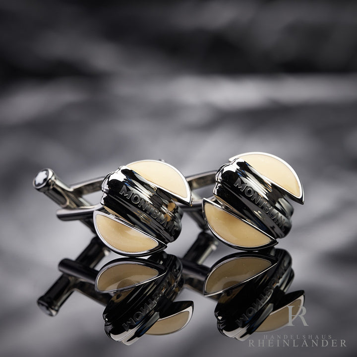 Montblanc Mens Jewelery Contemporary Collection Cufflinks Bicolor Steel 109775