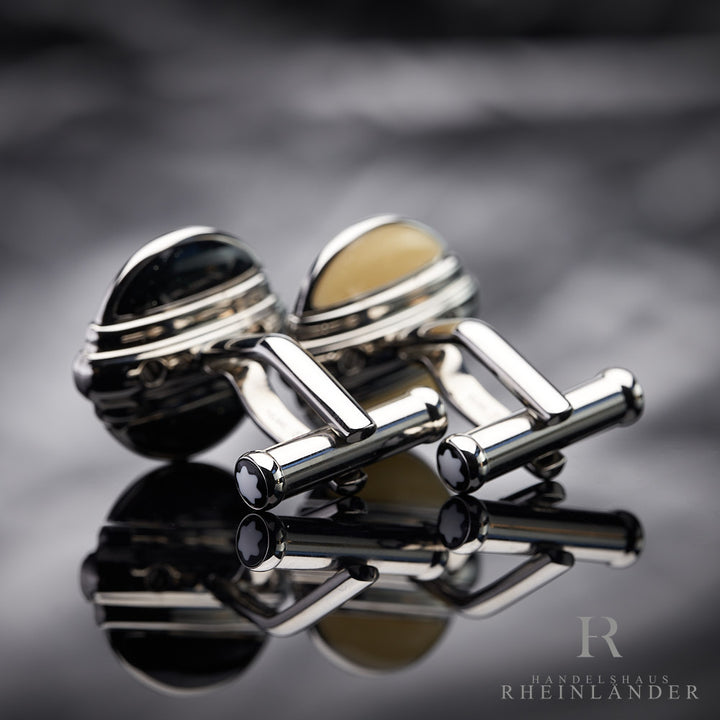 Montblanc Mens Jewelery Contemporary Collection Cufflinks Bicolor Steel 109775