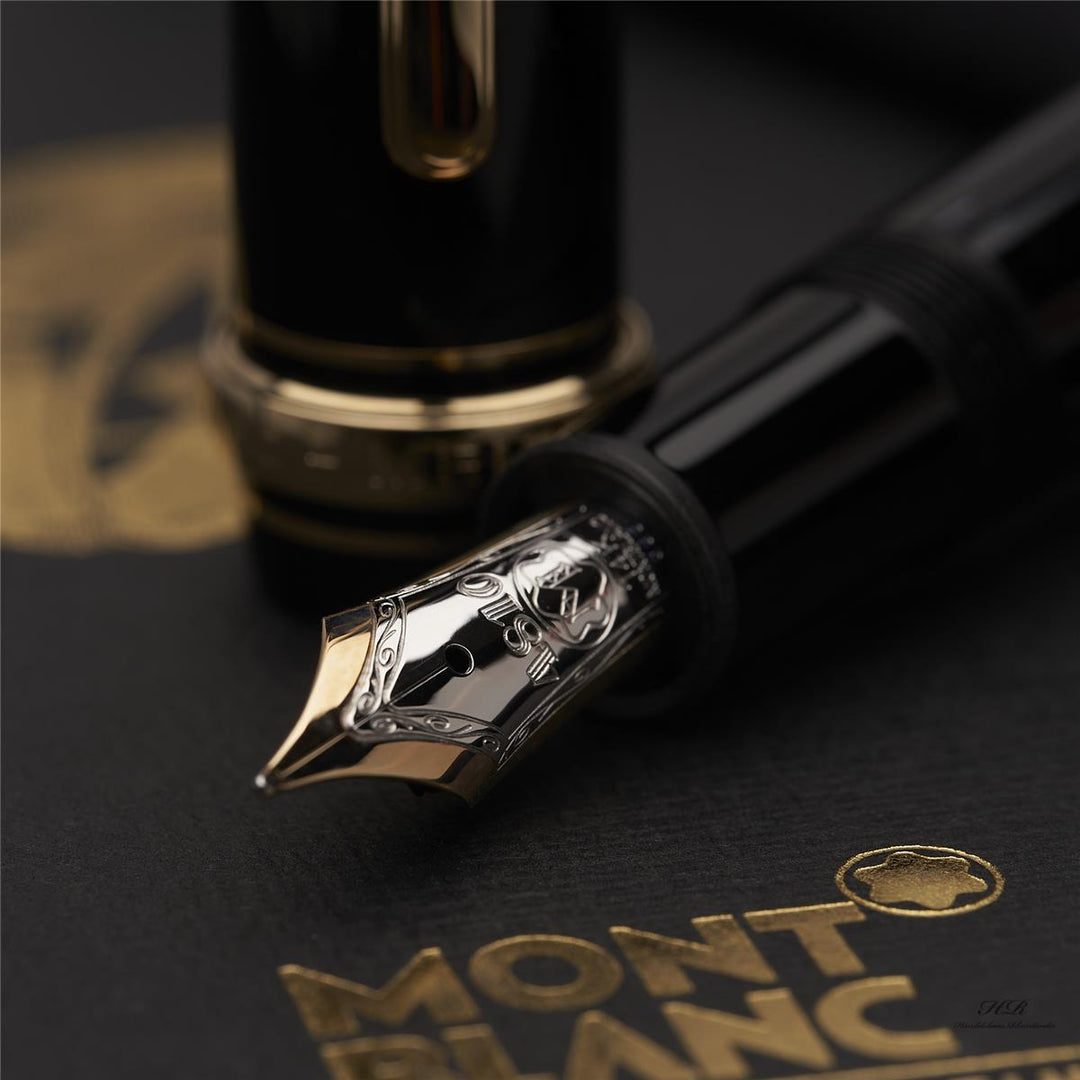 Montblanc Meisterstück Wedding Fountain Pen Set Black Resin Gold ID 104150 OVP